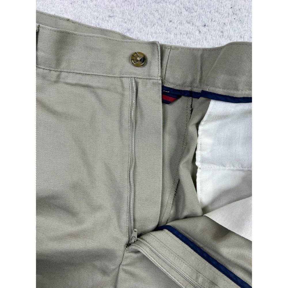 Tommy Hilfiger Pants Mens 36x30 Khaki Pleated Front Chino Trousers Dress Casual - Picture 3 of 10